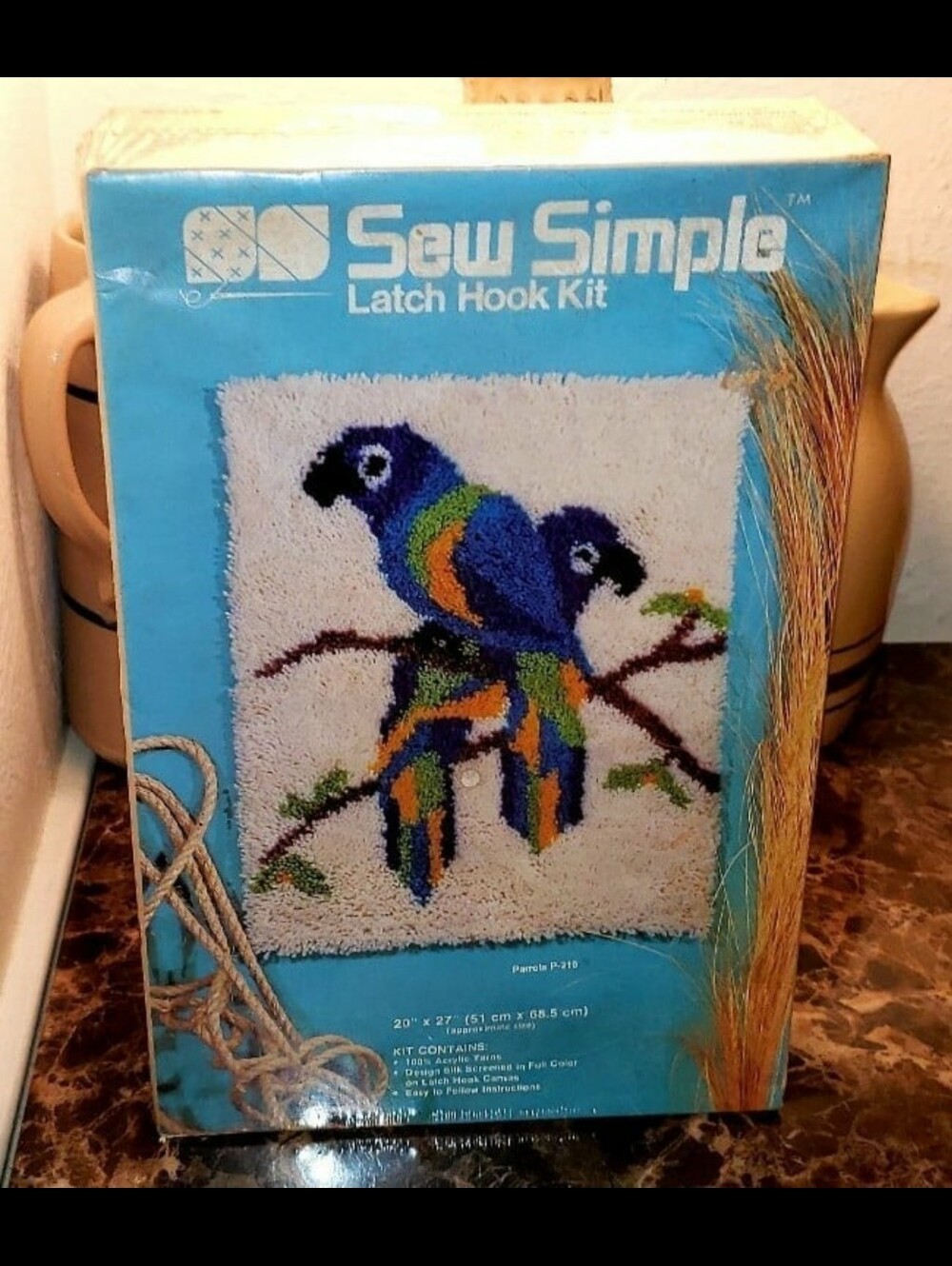 MCM Sew Simple Latch Hook Kit "Parrots" P-216